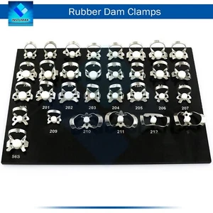 31 Pcs Endodontic Rubber Dam Clamps Dental Instruments ENDO Clamp Set with Tray  - Bild 1 von 3