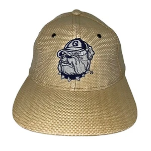 George Town Hoyas licensed Collegiate  Tan weaved adjust leather strap hat - Picture 1 of 9