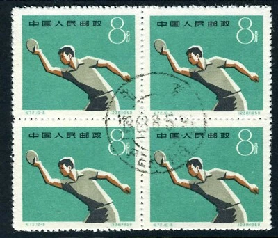 China 1959 PRC C72-5 First Ntl Sports Mtg Table Tennis Scott #471 CTO Block S471 - Image 1 of 4