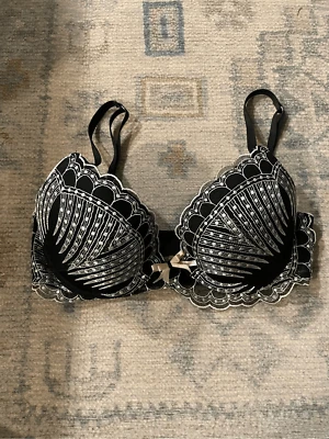 Sujetador push up Pleasure State White Label para mujer negro blanco con aros talla 34C Foto 1 de 4