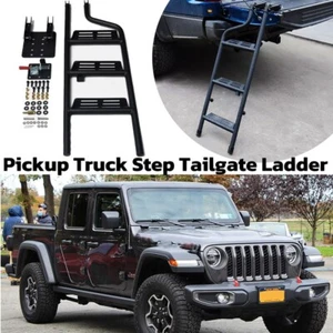 Pickup Truck Step Tailgate Ladder Fits For Jeep Gladiator JT 2019-2025 Black - Picture 1 of 10