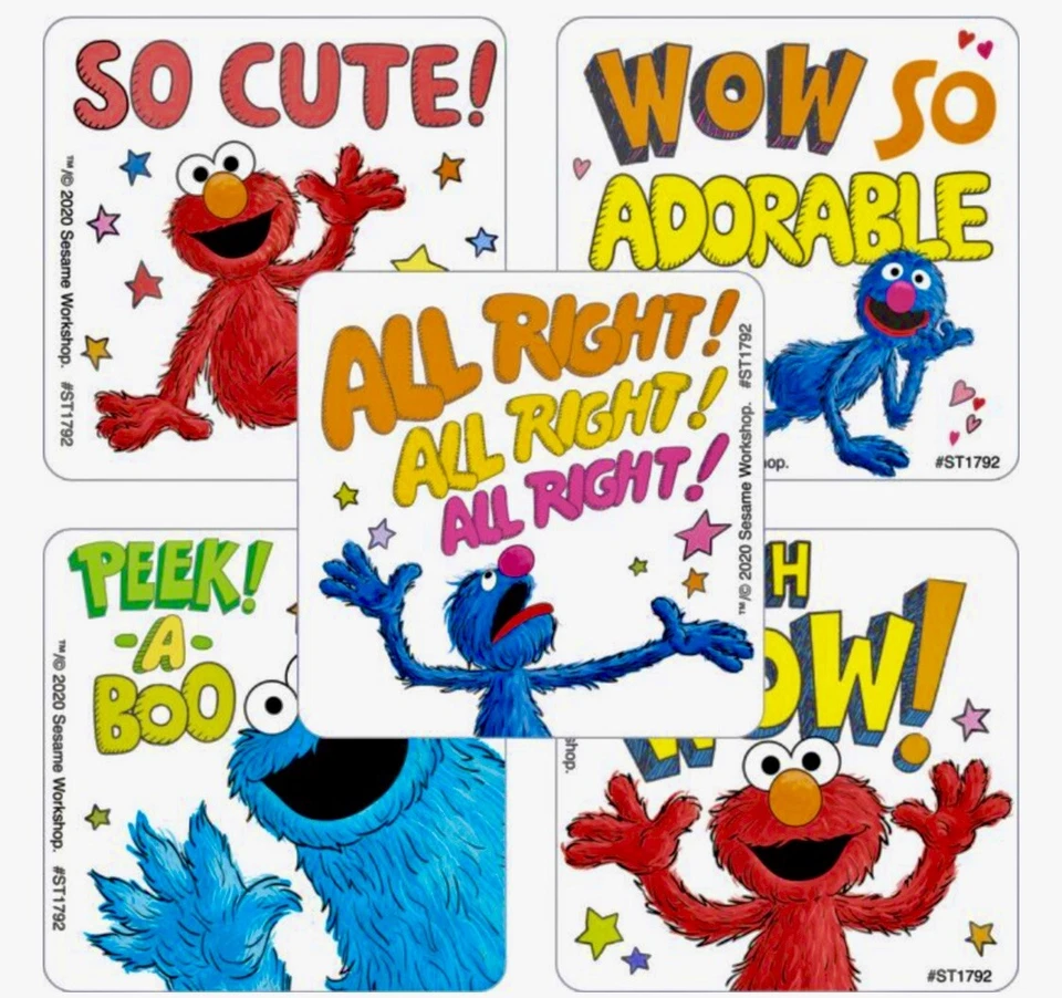 25 Sesame Street Monster Friends Stickers Party Favors Teacher Supply Elmo