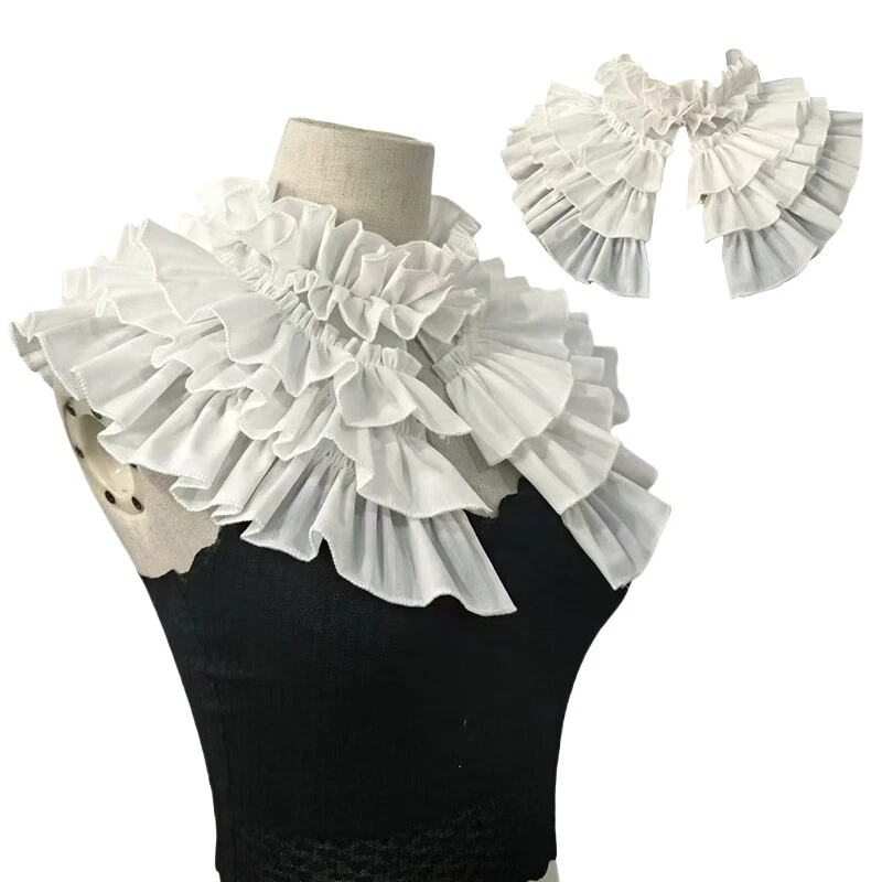 Victoriano En Capas Volantes Desmontable Cuello Falso Mujeres Prendas para Cuello Renacentista Foto 1 de 4