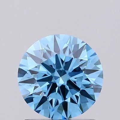 Round 1.03 Cts Fancy Vivid Blue VS2 IGI Certified Lab Grown CVD Diamond - Image 1 of 4