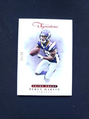 2012 Prime Signatures Prime Proof Red /99 Vikings #45 Percy Harvin - Image 1 of 3