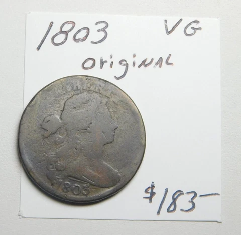 1803 ORIGINAL DRAPED BUST LARGE CENT V. GOOD CHOCOLATE BROWN!!!!!!!!!!!!!!!!!!⭐⭐ Cover