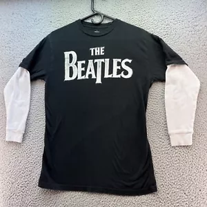 Camiseta The Beatles Mujer Mediana Negra Con Banda Térmica Blanca Manga Larga • - Imagen 1 de 11