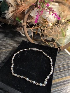 Sterling 925 aufwendiges minimalistisches Perlenarmband Handarbeit 6 Zoll wunderschön - Bild 1 von 6