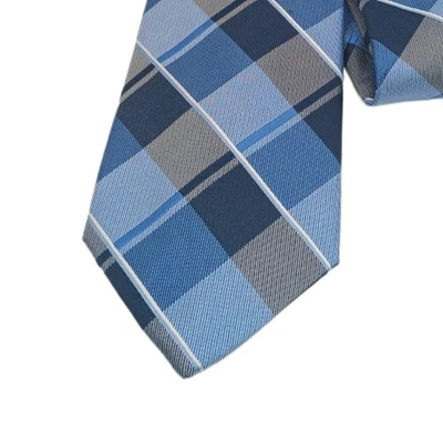 Corbata de seda Nautica para hombre 60” azul gris tejida a cuadros costera preppy clásica nueva Foto 1 de 3