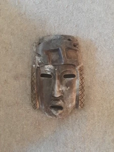 Vintage Aztec or Inca or Mayan Hand Carved Stone Tribal Mask wall decor - Picture 1 of 10