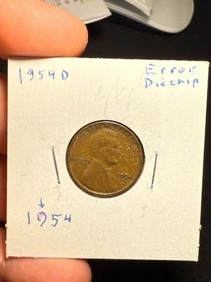 1954 D United States Lincoln Cent Error Coin - Image 1 of 2