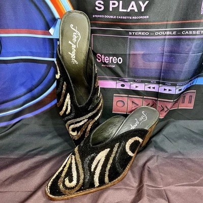 Free People Anya Velvet Embroidered Mule Women's Size 39 (US 8.5) - Image 1 of 4