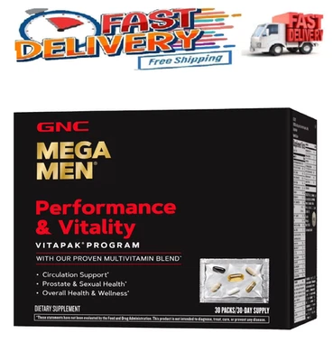 Vitapas GNC Mega Men Performance Vitality Vitapak, 30 paquetes Foto 1 de 4