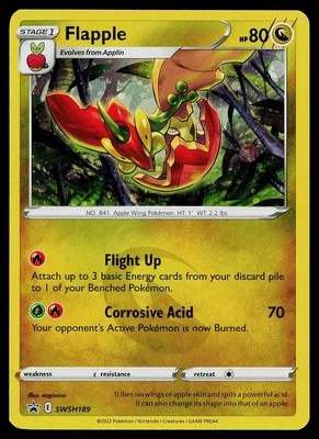 Pokemon SWSH: Sword & Shield Promo Cards SWSH189 Flapple Cosmos Holo - Image 1 of 2