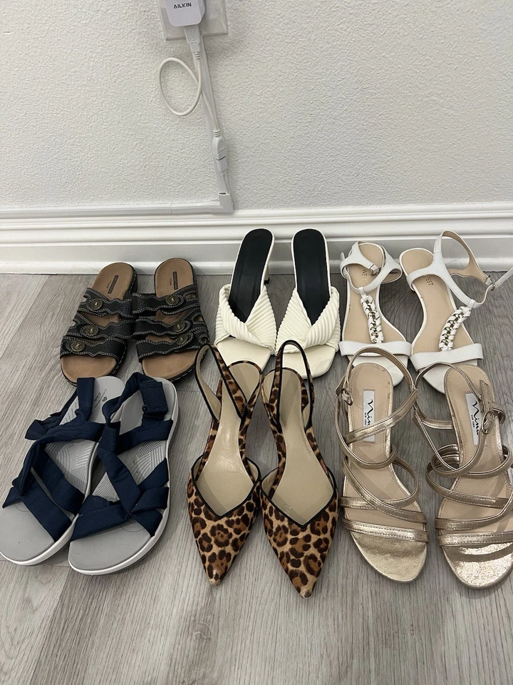 Bundle Of Women's Shoes Ann Taylor, Nine West, Clarks, Nina  - Image 1 of 4
