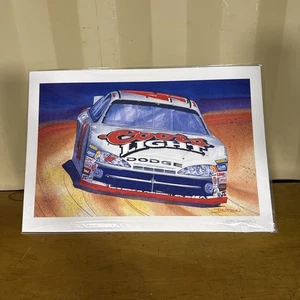 Moises Biton Nascar Kokos leichter signierter Druck # 40 19" x 13" - Bild 1 von 7