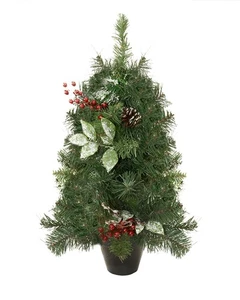 Northlight 2' Green Potted Pine Cone Berry Medium Artificial Christmas Tree - Picture 1 of 1