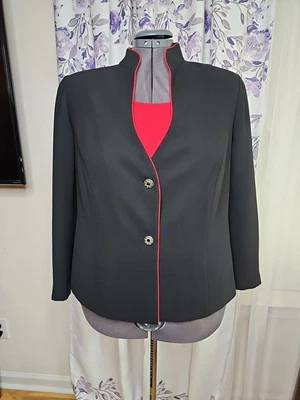 Julian Taylor Mujer Chaqueta 2 Piezas Talla 16W Negro Rojo  Foto 1 de 4