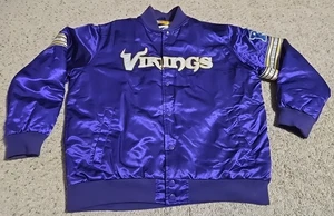 Vintage Herren XXL Starter Minnesota Vikings Shinny Lila Snap-Up Jacke - Bild 1 von 13