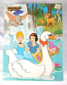 Vintage 1986 Disney Cinderella Snow White Bambi Jigsaw Puzzle 100 Pieces - Rare - Picture 1 of 7