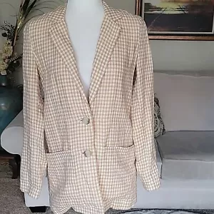 Madewell Women's Linen In Gingham Check Blazer Size XS - Picture 1 of 9