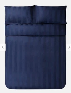 Jasper Conran London Satin Streifen King Size Bettbezug Navy - Bild 1 von 7