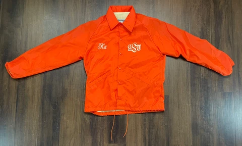Vintage Oklahoma State Cowboys Jacket Orange Size M Back Spell Out OSU Cover