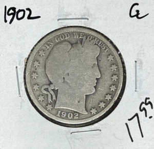 1902 BARBER SILVER HALF DOLLAR ~ GOOD  ~NICE COIN~ LOW SHIPPING COSTS - Picture 1 of 2