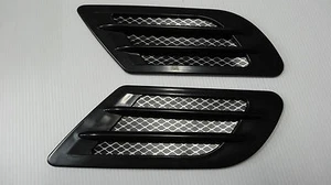 CAR HOOD SIDE FENDER AIR FLOW SCOOP DECORATION COVER MATTE BLACK X 2 PIECES - Picture 1 of 7