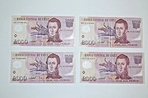 ***4 pcs*** Chile 2000 Pesos 2007 Banknote - Picture 1 of 2