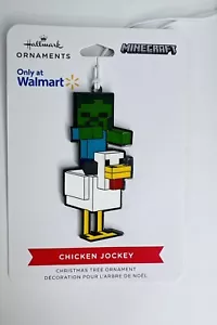 Hallmark Minecraft Chicken Jockey Flat Metal Ornament 2023 - Picture 1 of 2