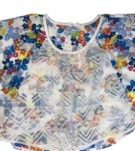L.E.I. Multicolor Floral Lace Panel Bottom Tie Top Girls Size M 7/8 - Picture 1 of 8