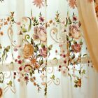 European Embroidery Fabric For Curtain Pelmets Lace Voile Window Panel Flower