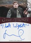 Game Of Thrones Complete Ins. Autograph Card Sam Coleman - I Hate Wights