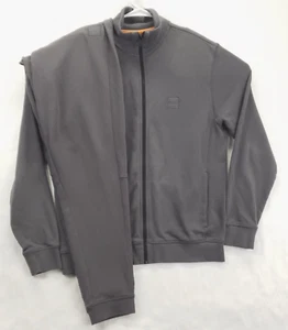 Hugo Boss Tracksuit Mens Medium Gray 2 Piece Set Long Sleeve Full Zip - Picture 1 of 24