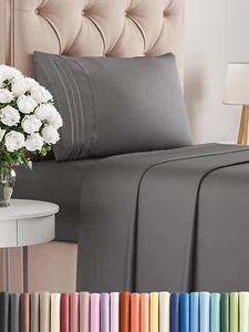 Twin XL Size 3 Piece Sheet Set - Comfy Breathable & Cooling Bed Sheets Set - Hot - Picture 1 of 8