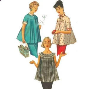 Vintage 50er Jahre Muster, Umstandstops, Blusen - Brustumfang = 32" (81,3) - Bild 1 von 3