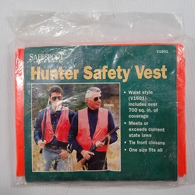 SafeSport Orange Hunter Safety Vest V1601 Outdoor Hunting High Visibility New - Image 1 of 4