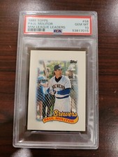 1989 Topps Mini League Leaders Paul Molitor, HOF, PSA 10 Gem Mint, Rare Pop 20