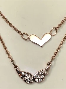 NEW Orig. $28.00 Betsey Johnson Heart Brass Butterfly Charm Necklace - Picture 1 of 5