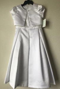 NWT $85 BONNIE JEAN BIG GIRLS 7-16 COMMUNION/FLOWER GIRLS DRESS WITH JACKET - Picture 1 of 11