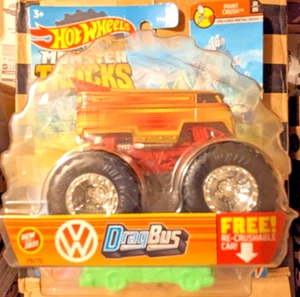 Hot Wheels Monster Trucks Volkswagen Drag Bus with Crushable Car - Picture 1 of 1
