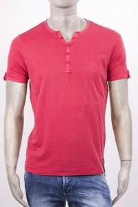 T-SHIRT MARKUP SERAFINO 5 BOTTONI ROSSO MICRO FANTASIA RIPIEGATA CON FERMO SLIM - Foto 1 di 6