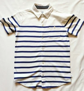 Gap Boys Striped Collared Short Sleeve Full Button Down Top Size 10-11 years - Picture 1 of 5