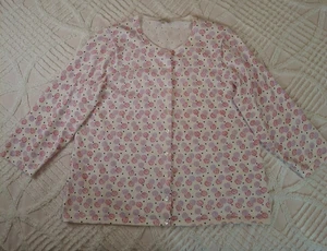 Talbots Damen Gr. 1X Strickjacke Pullover Knöpfe 3/4 Arm weiß Baumwolle Punkte - Bild 1 von 6