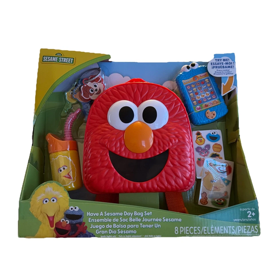 Conjunto de Mochila Elmo Sesame Street Have a Sesame Day 8 Peças -NOVO - Imagem 1 de 1