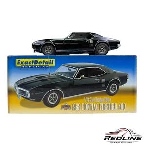 🦅🦅Exact Detail 1968 Pontiac Firebird 400 Black Vinyl Top Black 1/18 B3🦅🦅 - Picture 1 of 15