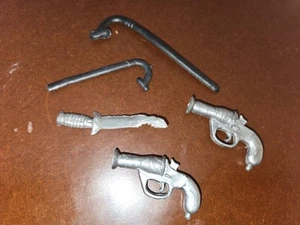 Vintage Hasbro GI Joe Weapons Silver Flare Guns Crow Bars Knife - Picture 1 of 3