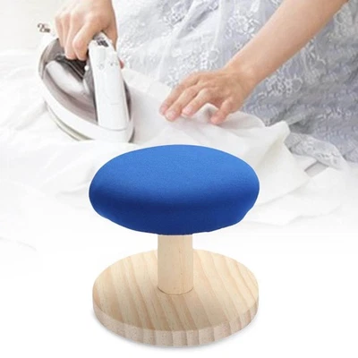 Wood Ironing Board Pressing Tool Sewing Pin Cushion Compact Round Table Top - Image 1 of 4