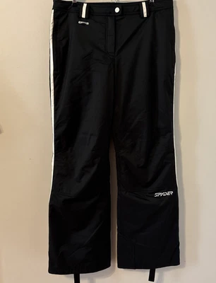 Pantalones Spyder Soft Shell esquí snowboard nieve talla 12 negros bordados logotipo cremalleras Foto 1 de 4